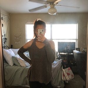 american eagle cold shoulder sweater